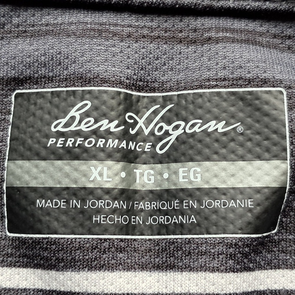Ben Hogan Performance Mens XL Grey Striped Short Sleeve Golf‎ Polo Shirt - Picture 5 of 5